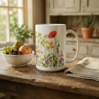 Floral Cups -  Large and Small Ceramic Mugs