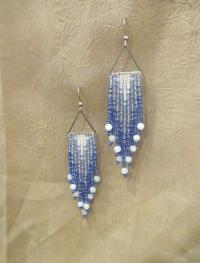 Beaded Fringe Earrings with faceted gemstones