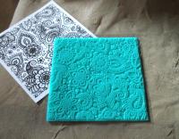 Paisley Mat Mold and Stamp - Texture for Clay, Polymer Clay, Resin and casting - Silicone Cling Stamp