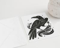 Raven Greeting Cards, Set of 2 Designs, Bulk Pack of Cards