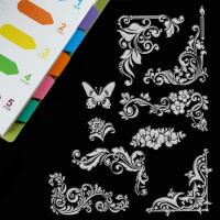 Borders and Scrolls - Stamps - Silicone Cling Stamp - Texture Embossing Stamp