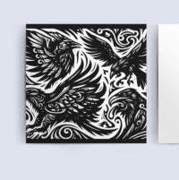 Set of 3 Cards, Raven Greeting Cards, Bulk Pack of Cards