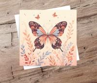 Set of Butterfly Greeting Cards, 4 Designs, Bulk Pack of Cards