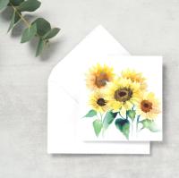 Sunflowers - Single Card or Bulk 10 Pack of Greeting Cards