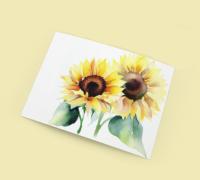 Sunflowers - Single Card or Bulk 10 Pack of Greeting Cards