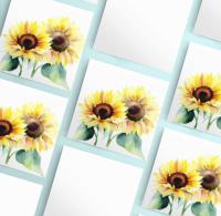 Sunflowers - Single Card or Bulk 10 Pack of Greeting Cards