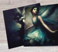 Fairy Cards, Birthday, Invitations, Large and Small Notecards, Single Card or 10 Pack of Greeting Cards