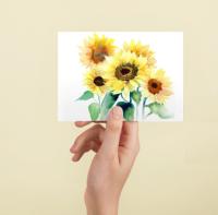 Sunflowers - Single Card or Bulk 10 Pack of Greeting Cards
