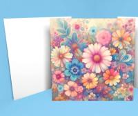 Floral Greeting Cards, Large Note Card, Invites, Birthday, Gift Card