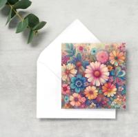 Floral Greeting Cards, Large Note Card, Invites, Birthday, Gift Card