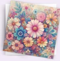 Floral Greeting Cards, Large Note Card, Invites, Birthday, Gift Card