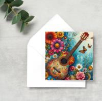 Matched Set of 3 - Greeting Cards, Guitar Bulk Pack of Cards
