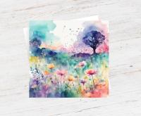 Floral - Greeting Cards, Gift Card, Birthday, Invites