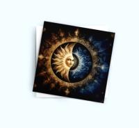 Sun and Moon- Greeting Cards, Set of 4 Designs, Bulk Pack of Cards