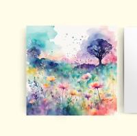 Floral - Greeting Cards, Gift Card, Birthday, Invites