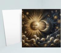 Set of 3 Designs, Sun and Moon Greeting Cards, Bulk Pack of Cards