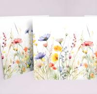 Set of Wildflower Gift Cards, 4 Designs, Bulk Pack of Cards