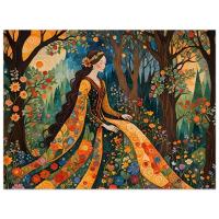 Print on Wood, Floral Forest, Original Art, Ready to Hang