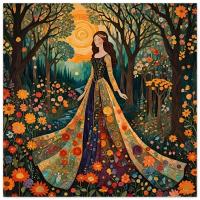 Print on Wood, Floral Forest, Original Art, Ready to Hang