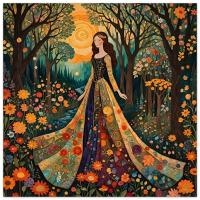 Print on Wood, Floral Forest, Original Art, Ready to Hang