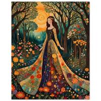 Print on Wood, Floral Forest, Original Art, Ready to Hang