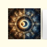 Set of 3 Designs, Sun and Moon Greeting Cards, Bulk Pack of Cards