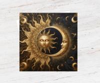 Set of 3 Designs, Sun and Moon Greeting Cards, Bulk Pack of Cards