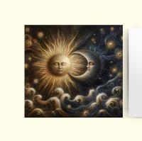 Set of 3 Designs, Sun and Moon Greeting Cards, Bulk Pack of Cards