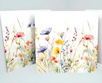 Set of Wildflower Gift Cards, 4 Designs, Bulk Pack of Cards