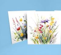 Set of Floral Gift Cards, 3 Designs, Bulk Pack of Cards