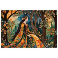 Print on Wood, Floral Forest, Original Art, Ready to Hang