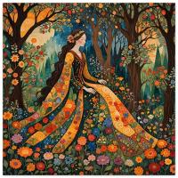Print on Wood, Floral Forest, Original Art, Ready to Hang