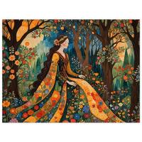 Print on Wood, Floral Forest, Original Art, Ready to Hang