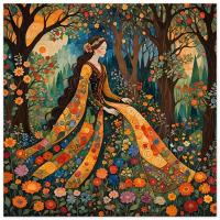Print on Wood, Floral Forest, Original Art, Ready to Hang