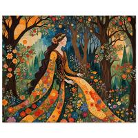 Print on Wood, Floral Forest, Original Art, Ready to Hang