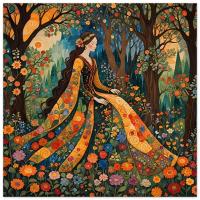 Print on Wood, Floral Forest, Original Art, Ready to Hang