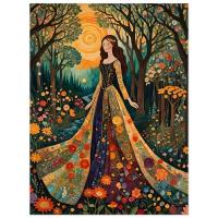 Print on Wood, Floral Forest, Original Art, Ready to Hang