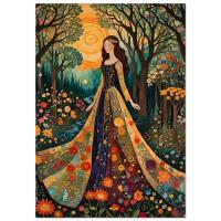 Print on Wood, Floral Forest, Original Art, Ready to Hang