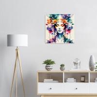 Wood Print, Floral, Original Art, Print on Wood, Ready to Hang
