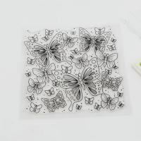Butterfly Mat Mold and Stamp - Texture for Clay, Polymer Clay, Resin and casting - Silicone Cling Stamp