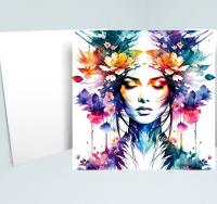 Rainbow Floral - Single Card or Bulk 10 Pack of Gift Cards, Thank You Cards, Birthday, Invitations
