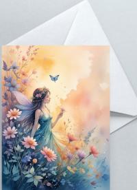Set of 2 Designs, Fairy Greeting Cards, Bulk Pack of Cards