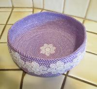 Rope Basket, Craft Storage, Catch All, Handmade Rope Bowl