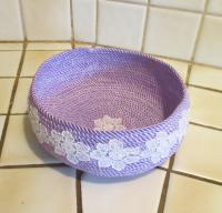 Rope Basket, Craft Storage, Catch All, Handmade Rope Bowl