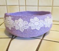 Rope Basket, Craft Storage, Catch All, Handmade Rope Bowl