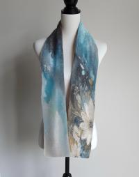 Velvet Scarf - Super Soft Long Scarf - Floral Pattern