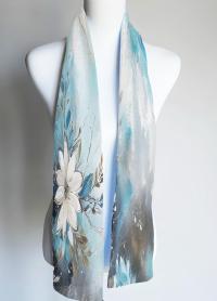 Velvet Scarf - Super Soft Long Scarf - Floral Pattern