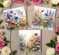 Set of Floral Gift Cards, 3 Designs, Bulk Pack of Cards