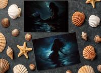 Mermaid Greeting Cards, Set of 5 Designs, Bulk Pack of Cards