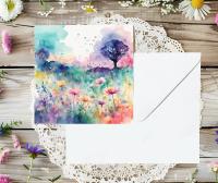 Floral - Greeting Cards, Gift Card, Birthday, Invites